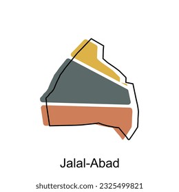 Map city of Jalal Abad, Kyrgyzstan political map of administrative divisions, illustration design template
