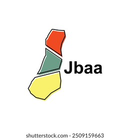 Mapa Esquema moderno de la ciudad de Jbaa, Plantilla de diseño de alta Ilustración vectorial detallada, conveniente para su empresa