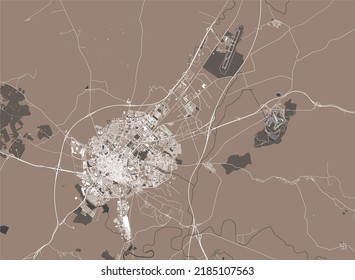 map of the city of Jerez de la Frontera, Spain