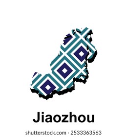 Map City of Jiaozhou modern pattern geometric, High detailed vector illustration Design Template, suitable for your company
