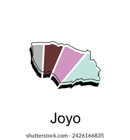 Map City of Joyo design template, World Map International vector template with outline graphic sketch style isolated on white background