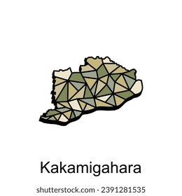 Map City of Kakamigahara design, High detailed vector map - Japan Vector Design Template, suitable for your company