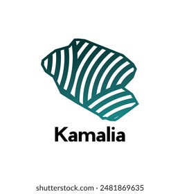 Map City of Kamalia vector design template, national borders and important cities illustration on white background