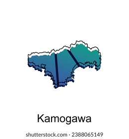 Mapa de la ciudad de Kamogawa diseño, Mapa vectorial de alto nivel - Plantilla de diseño de vectores de Japón, adecuado para su empresa