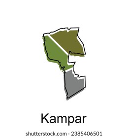 Map City of Kampar vector design template, Infographic vector map illustration on a white background.