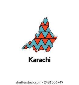 Landkarte Stadt Karachi Vektorgrafik Design Vorlage, Infografik Vektorgrafik Karte Illustration auf einem weißen Hintergrund.