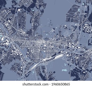 map of the city of Karlsruhe, Germany