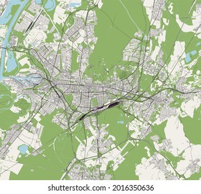map of the city of Karlsruhe, Germany