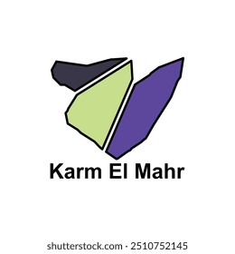 Cidade do mapa Karm El Mahr, conceito de design de logotipo ilustração ideia estilo modelo de design de vetor plano