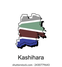 Map City of Kashihara geometric logo design, abstract geography modern logo