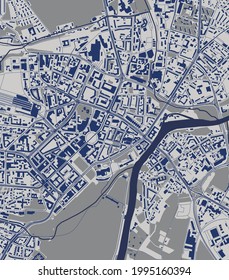 map of the city of of Kassel, Germany