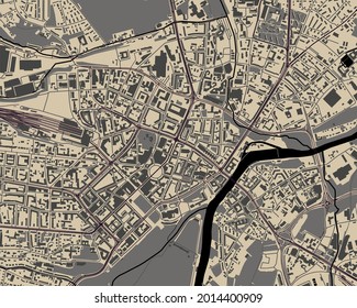 map of the city of of Kassel, Germany
