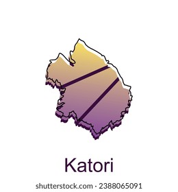 Mapa de diseño de ciudad de Katori, Mapa vectorial de alto nivel - Plantilla de diseño de vectores de Japón, adecuado para su empresa