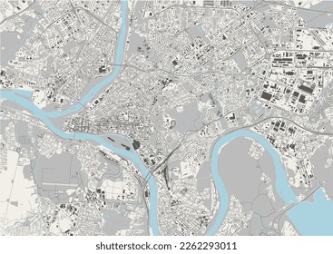 map of the city of Kaunas, Lithuania