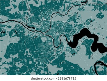 map of the city of Kaunas, Lithuania