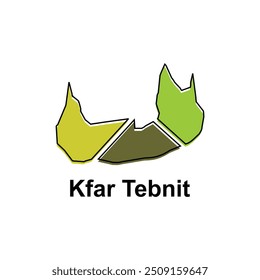 Mapa Cidade de Kfar Tebnit contorno moderno, Modelo de projeto de ilustração vetorial altamente detalhado, adequado para a sua empresa