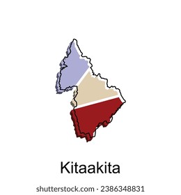 Map City of Kitaakita design, High detailed vector map - Japan Vector Design Template