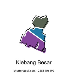 Map City of Klebang Besar vector design, Malaysia map with borders, cities. logotype element for template design