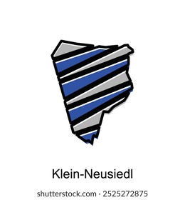 Map City of Klein Neusiedl, World Map International vector template with geometric strip colorful style isolated on white background