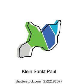 Map City of Klein Sankt Paul, administrative modern design - location on Austria, logotype element for template