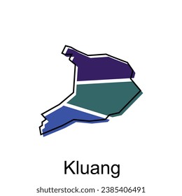 Map City of Kluang vector design, Malaysia map with borders, cities. logotype element for template design