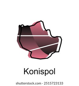 Map City of Konispol, Vector isolated illustration of simplified administrative design, logotype element for template