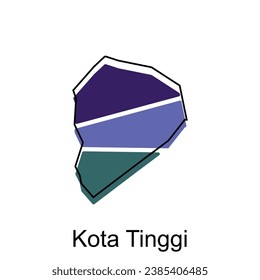 Map City of Kota Tinggi vector design template, Infographic vector map illustration on a white background.