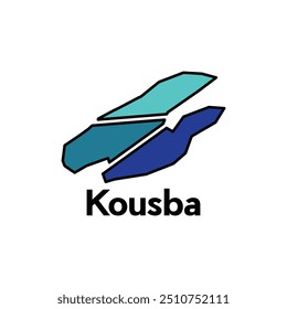 Map City of Kousba, logo design concept illustration idea style flat vector design template