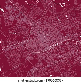 map of the city of Krefeld, Germany