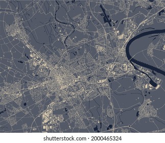mapa de la ciudad de Krefeld, Alemania