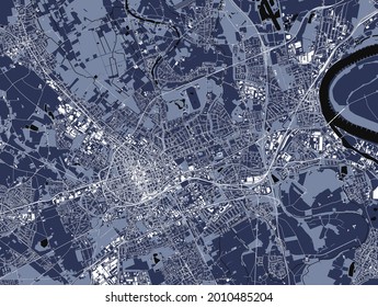 map of the city of Krefeld, Germany