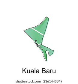 Map City of Kuala Baru, World Map International vector template with outline graphic sketch style on white background