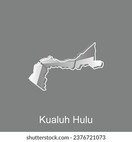 Mapa de la ciudad de Kualuh Hulu Vector Design. Resumen, concepto de diseños, plantilla de diseño de logotipo