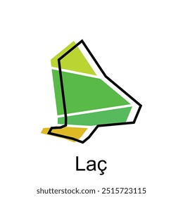 Mapa Cidade de Lac, Vetor ilustração isolada de design administrativo simplificado, elemento de logotipo para modelo