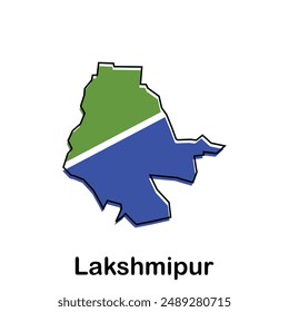 Map City of Lakshmipur, Vector isolated illustration of simplified administrative map of Bangladesh. Borders and names of the regions. Colorful silhouettes