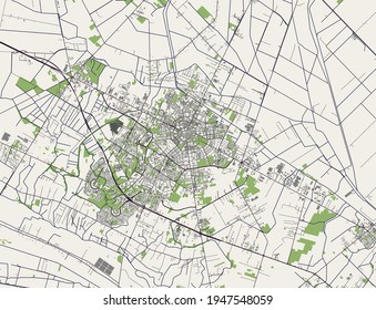 map of the city of Latina, Lazio, Italy