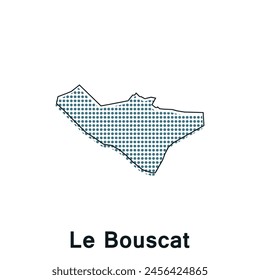 Map City of Le Bouscat Dot Style concept infographics element, trip around the world design template