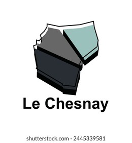 Karte Stadt Le Chesnay Design Illustration, Vektorgrafik Symbol, Zeichen, Umriss, Weltkarte Internationale Vektorgrafik Vorlage auf weißem Hintergrund