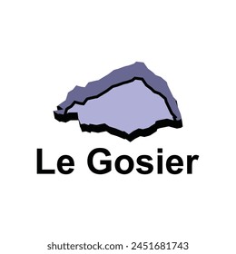 Map City of Le Gosier design illustration, vector symbol, sign, outline, World Map International vector template on white background