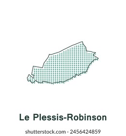 Map City of Le Plessis Robinson Dot Style concept infographics element, trip around the world design template