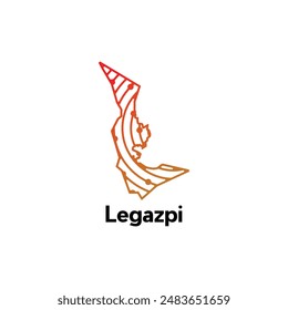 Map City of Legazpi. vector map of the Philippines Country. Borders of for your design with line and dot style technology design template