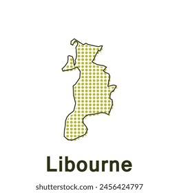 Map City of Libourne Dot Style concept infographics element, trip around the world design template