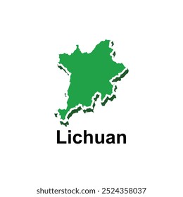 Mapa Ciudad de diseño de Lichuan, Alto mapa detallado del Vector de la Plantilla de diseño del Vector de China, conveniente para su compañía