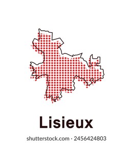 Map City of Lisieux Dot Style concept infographics element, trip around the world design template