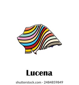 Map City of lucena colorful modern geometric vector design, World map country vector illustration template