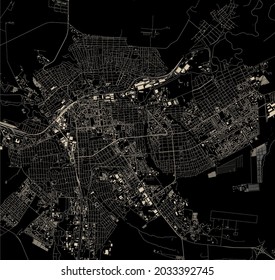 map of the city of Luhansk, Ukraine