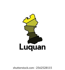 Map City of Luquan, World Map International vector on white background