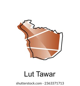Karte Stadt Lut Tawar Vektordesign-Vorlage, nationale Grenzen und wichtige Städte Illustration