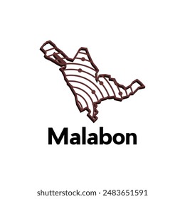 Map City of Malabon. vector map of the Philippines Country. Borders of for your design with line and dot style technology design template
