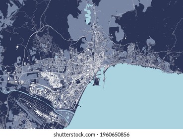 map of the city of Malaga, Spain